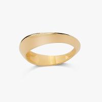 Anel Assimétrico em Prata 925 com Banho de Ouro Amarelo 18k - 1