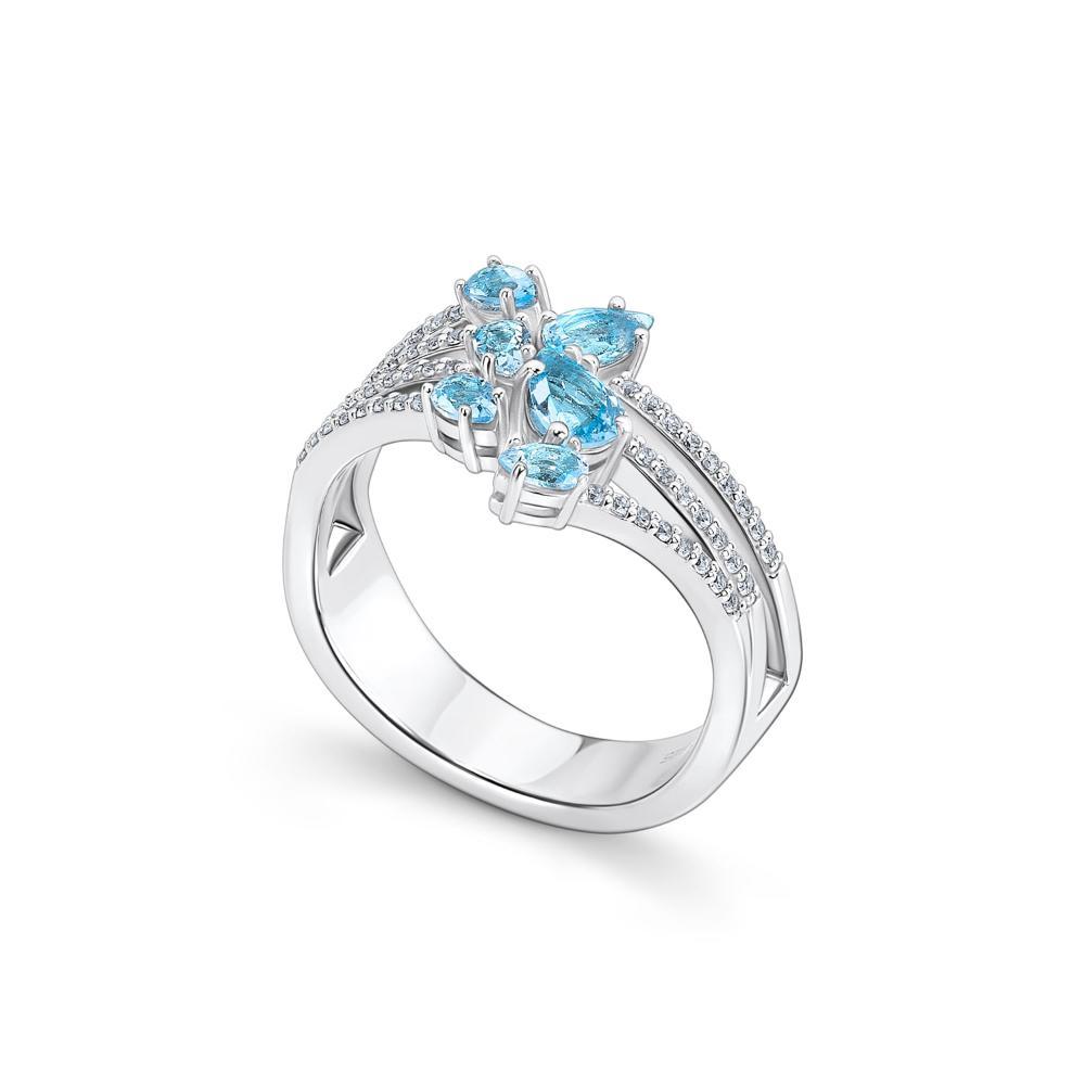 Anel Maxi Gotas com Topázio Azul e Safira em Prata 925 - 3