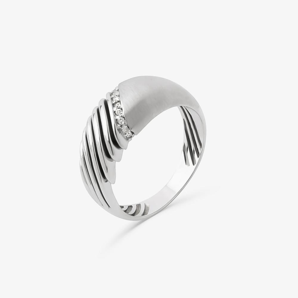 Maxi Anel com Diamantes em Ouro Branco 18k - 3