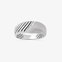 Maxi Anel com Diamantes em Ouro Branco 18k - 1