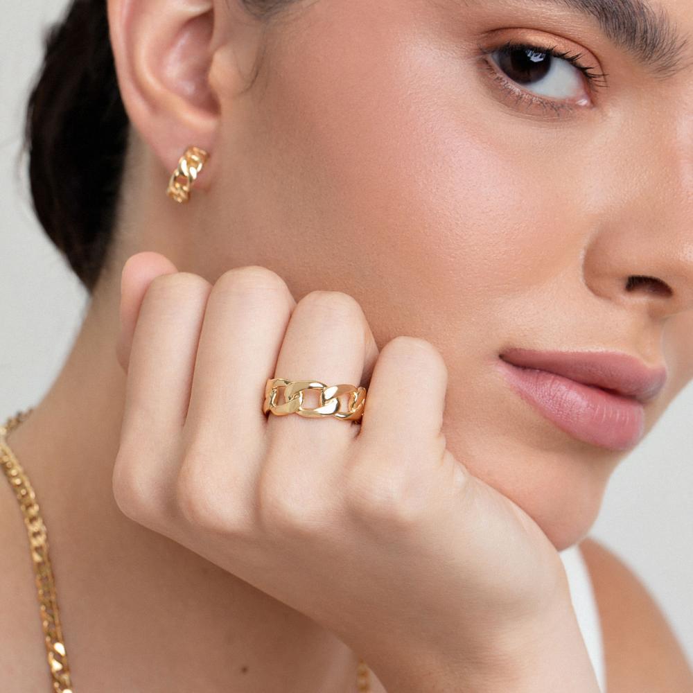 Anel Elos em Prata 925 com Banho de Ouro Amarelo 18k - 2