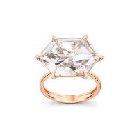 Anel Hexagonal com Quartzo Murion em Ouro Rosé 18k - 1