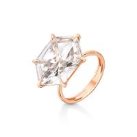 Anel Hexagonal com Quartzo Murion em Ouro Rosé 18k - 3