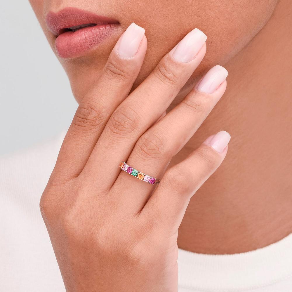 Anel com Zircônias idas em Prata 925 - 2