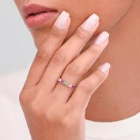 Anel com Zircônias idas em Prata 925 - 5