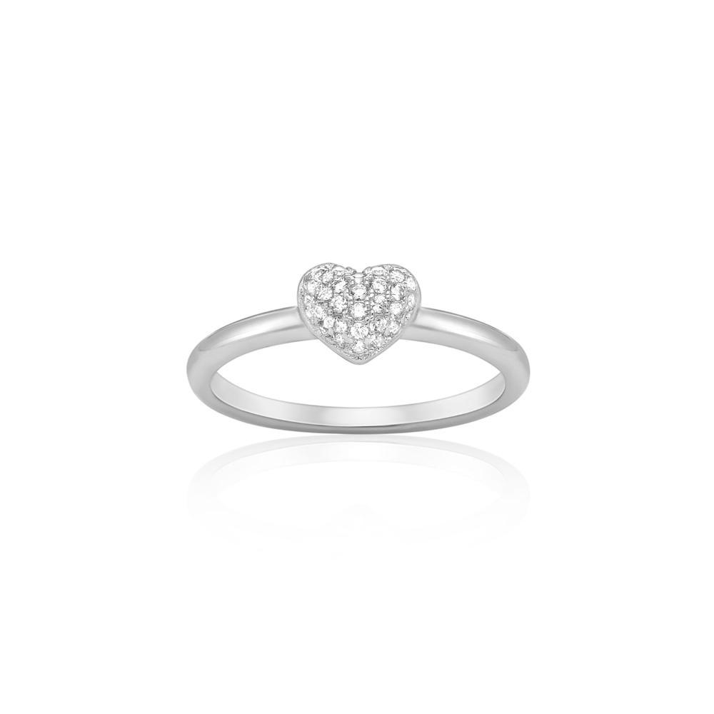 Anel Coração com Zircônia em Prata 925 - 1