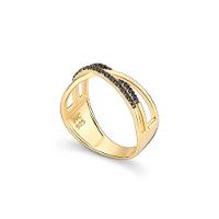 Anel Cruzado com Espinélio em Prata 925 com Banho de Ouro Amarelo 18k - 3