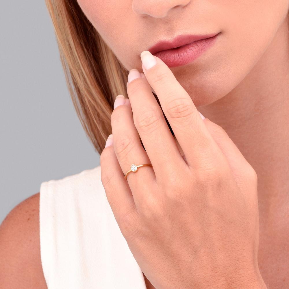 Anel com Banho Ouro Amarelo e Zircônia - 6