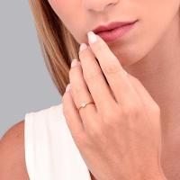 Anel com Banho Ouro Amarelo e Zircônia - 6