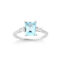 Anel com Safira e Topázio Azul em Prata 925 - 1