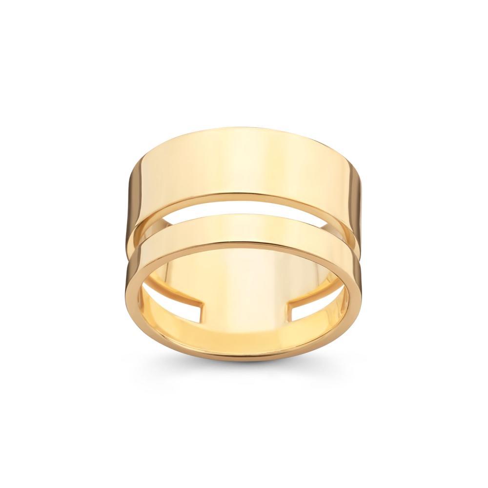 Anel Vazado em Prata 925 com Banho de Ouro Amarelo 18k - 1