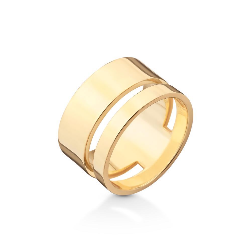 Anel Vazado em Prata 925 com Banho de Ouro Amarelo 18k - 3