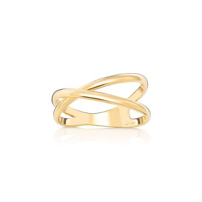Anel Cruzado em Ouro Amarelo 18k