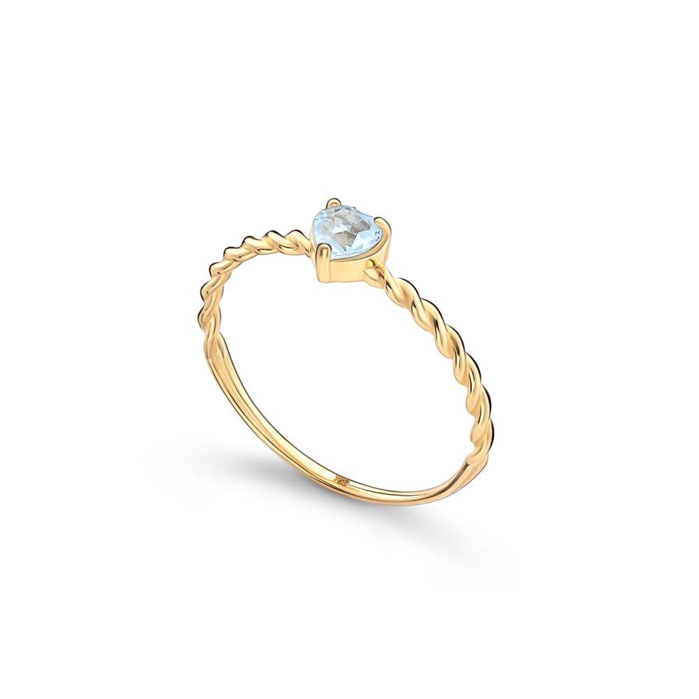 Anel em Ouro Amarelo com Topázio Azul - 2