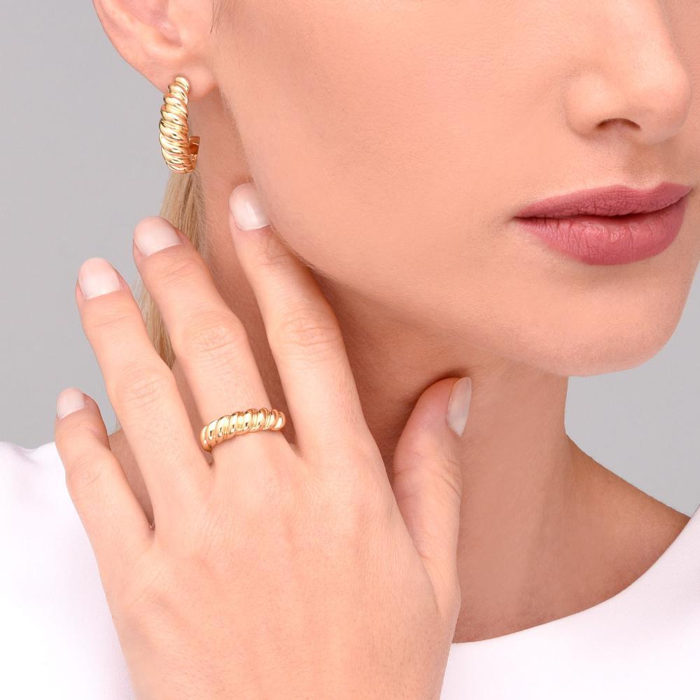 Anel Ondulado em Prata 925 com Banho de Ouro 18k - 2