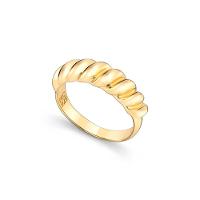 Anel Ondulado em Prata 925 com Banho de Ouro 18k - 3