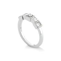 Anel Aparador Geométrico com Safiras em Prata 925 - 5