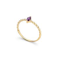 Anel em Ouro Amarelo com Ametista - 2