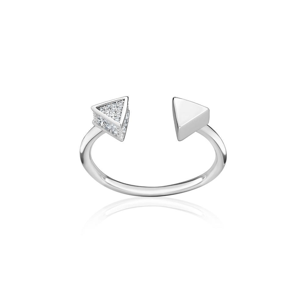 Anel Triângulo com Zircônia em Prata 925 - 4