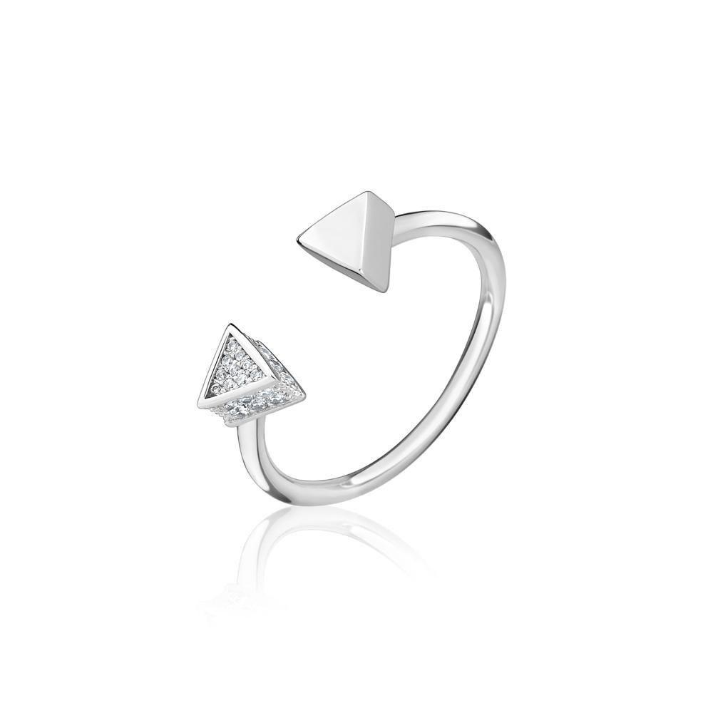 Anel Triângulo com Zircônia em Prata 925 - 6