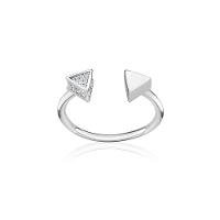 Anel Triângulo com Zircônia em Prata 925