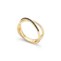 Anel Cruzado com Espinélio em Prata 925 com Banho de Ouro Amarelo 18k - 3