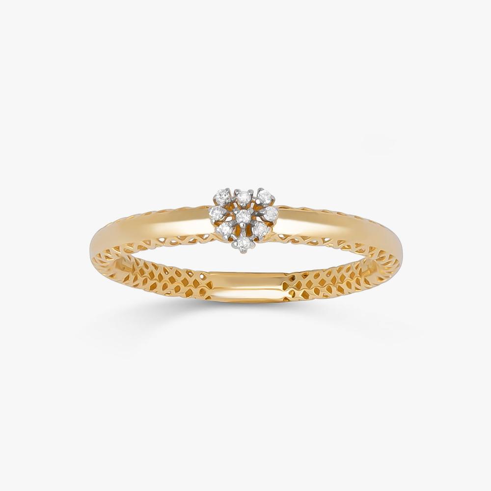 Anel Solitário com 3 Pontos de Diamantes em Ouro Amarelo 18k - 1