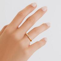 Anel Solitário com 3 Pontos de Diamantes em Ouro Amarelo 18k - 3