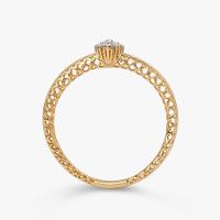 Anel Solitário com 3 Pontos de Diamantes em Ouro Amarelo 18k - 4