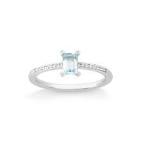 Anel Solitário com Safira e Topázio Azul em Prata 925 - 1