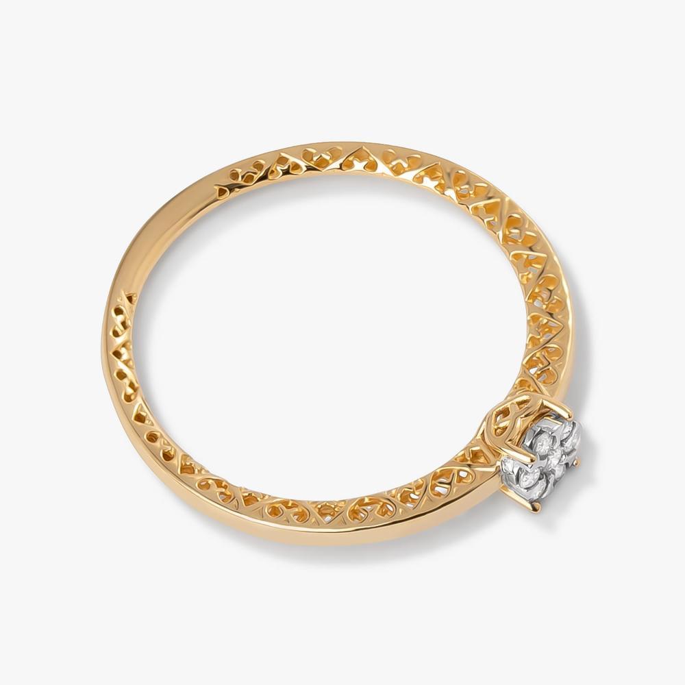 Anel Solitário com 8 Pontos de Diamantes em Ouro Amarelo 18k - 4