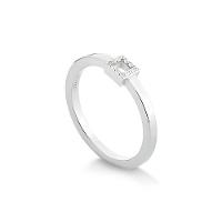 Anel Solitário Geométrico com Safiras em Prata 925 - 3