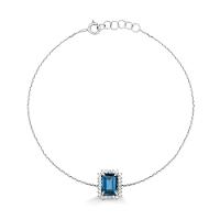 Pulseira com Topázio London e Diamantes em Ouro Branco 18k - 1