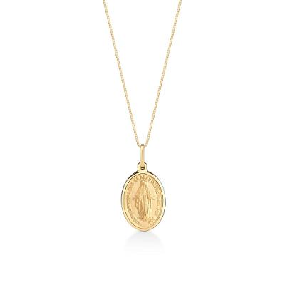 Pingente Nossa Senhora das Graças em Prata 925 com Banho de Ouro Amarelo 18k