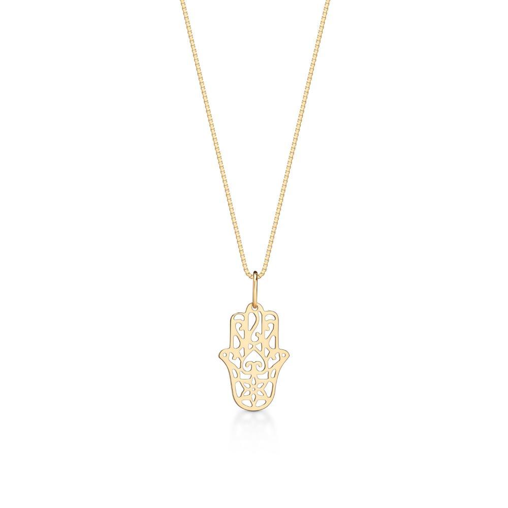 Pingente Hamsa em Ouro Amarelo 18k - 1
