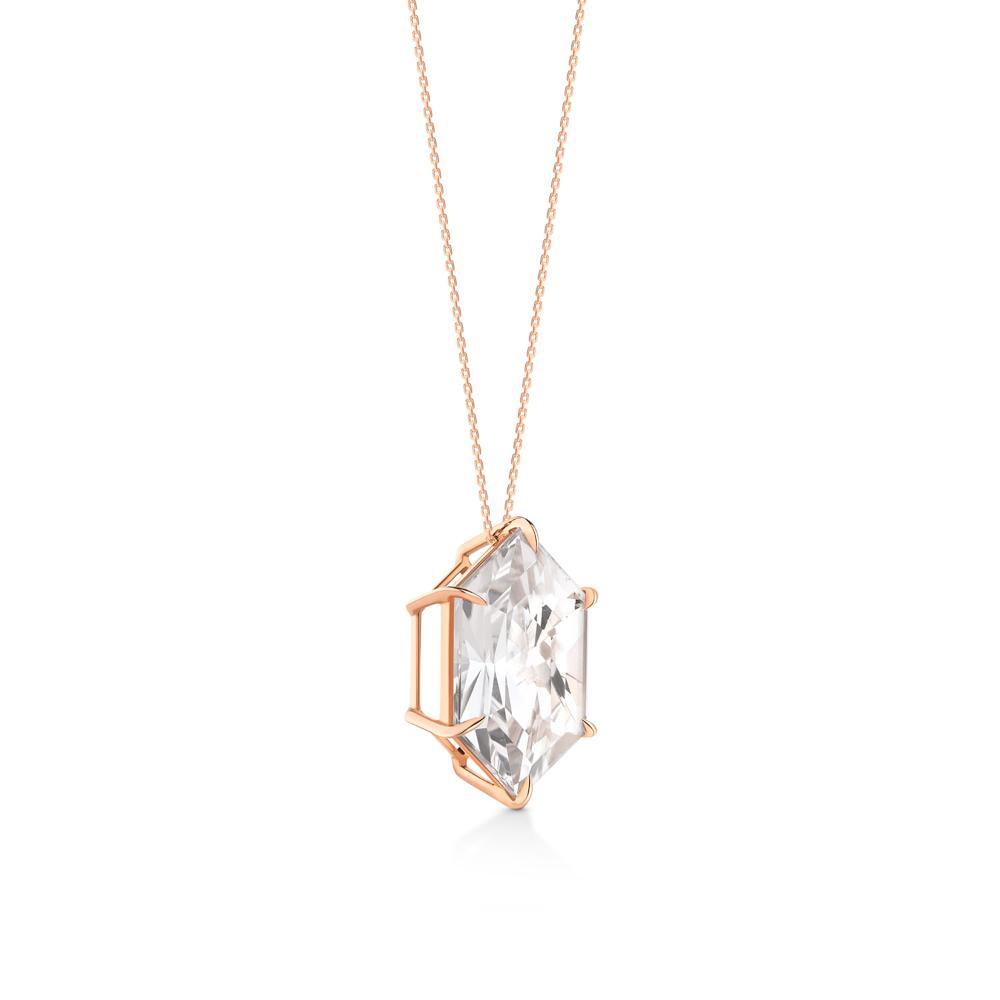 Pingente Hexagonal com Quartzo Murion em Ouro Rosé 18k - 3
