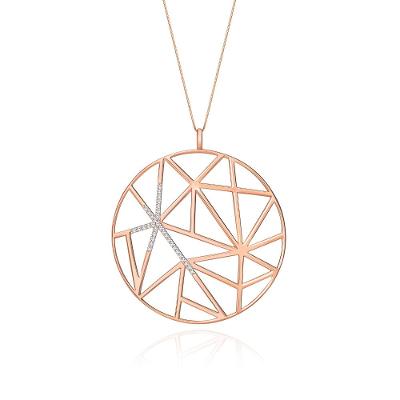 Pingente em Ouro Rosé com Diamante