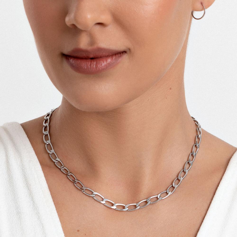 Corrente Malha Elos em Prata - 40 cm - 2