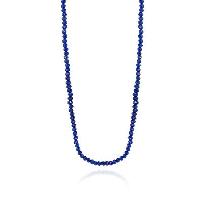 Colar em Lápis Lázuli com fecho em Ouro Amarelo 18k - 60 cm