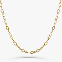 Corrente Malha Elos em Prata 925 com Banho de Ouro Amarelo 18k - 70 cm - 1