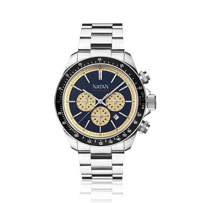 Relógio Natan Cronógrafo Masculino em Aço Prateado