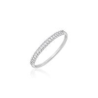 Anel Meia Aliança com 10 Pontos de Diamantes em Ouro Branco 18k - 2