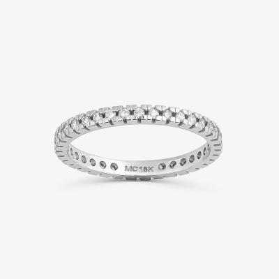 Aliança Inteira com 36 Pontos de Diamantes em Ouro Branco 18k