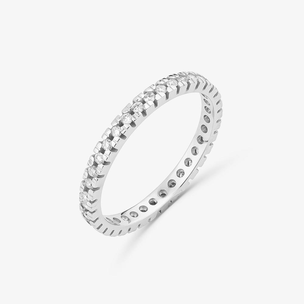 Aliança Inteira com 36 Pontos de Diamantes em Ouro Branco 18k - 3