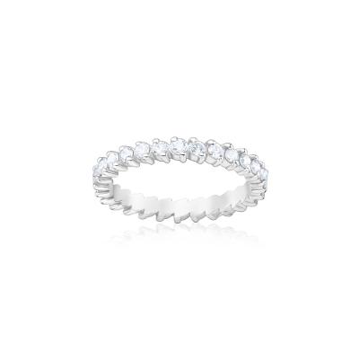 Aliança Inteira com 93 Pontos de Diamantes em Ouro Branco 18k