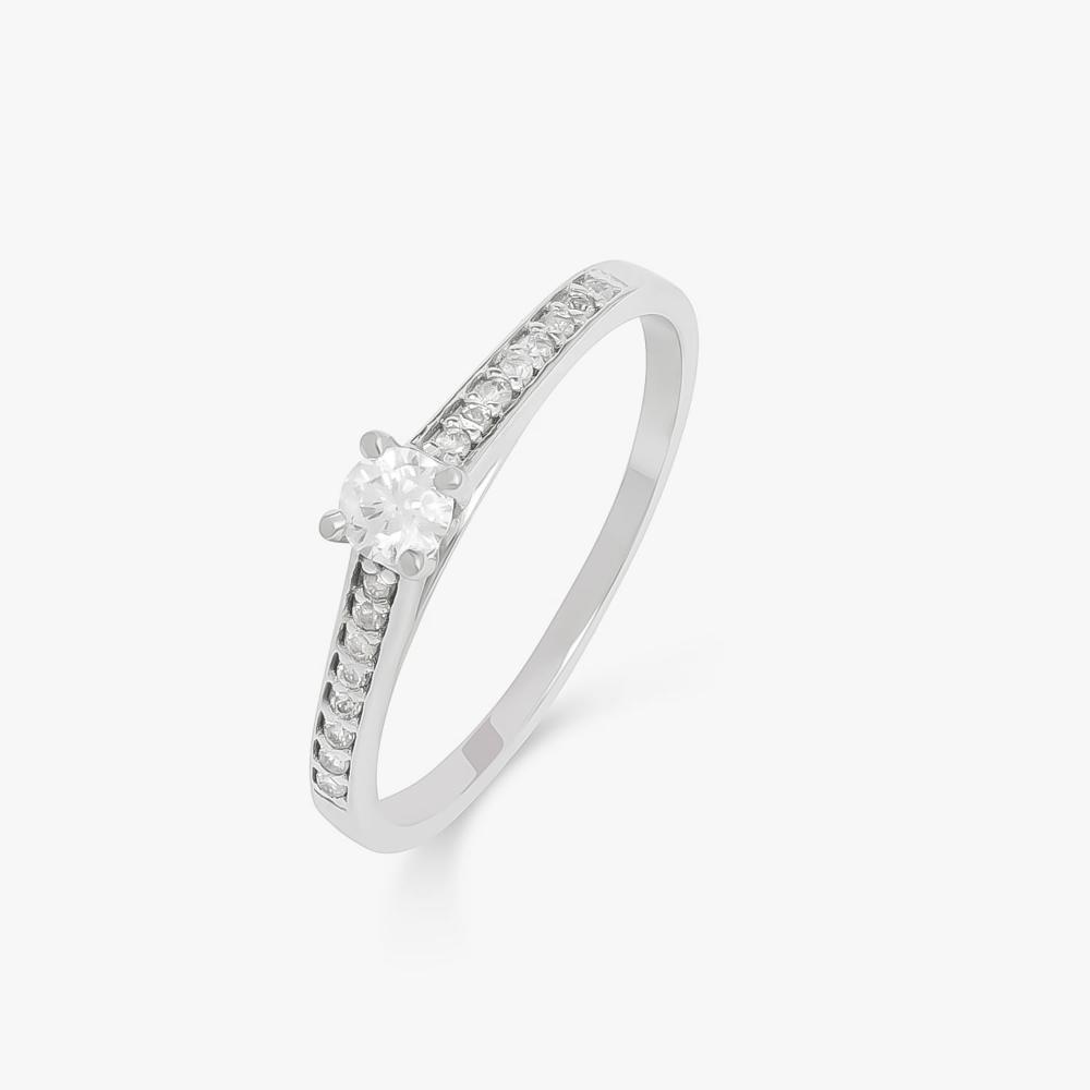 Anel Solitário com 23 Pontos de Diamantes em Ouro Branco 18k - 2