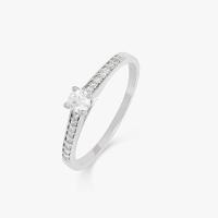 Anel Solitário com 23 Pontos de Diamantes em Ouro Branco 18k - 2