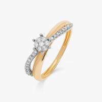 Anel Solitário com 18 Pontos de Diamantes em Ouro Amarelo e Ouro Branco 18k - 10