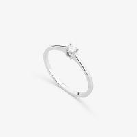 Anel Solitário com 15 Pontos de Diamantes em Ouro Branco 18k - 3