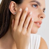 Anel Solitário com 15 Pontos de Diamantes em Ouro Branco 18k - 2